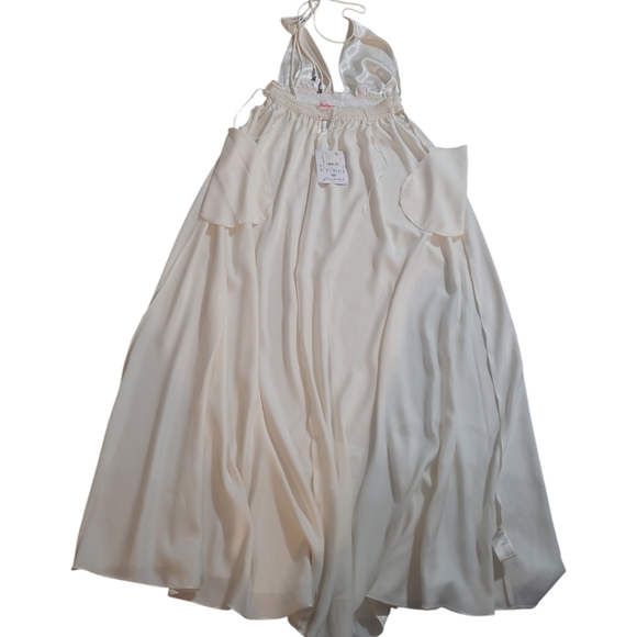 NWT Free People Ivory Silky Cocktail Maxi Sz L - Picture 9 of 13